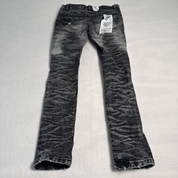 Evolution In Design Jeans Pants Boys Size 10 Black Denim Acid Wash - Picture 10 of 12